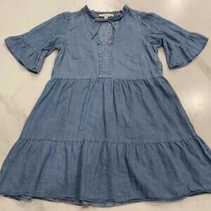 LOFT Denim Blue Long Sleeve Dress